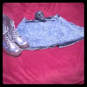 Denim Mini Skater Skirt